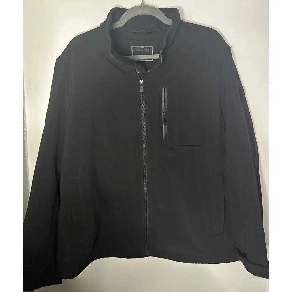 Calvin Klein Men’s L Black Jacket Water-Resistant Breathable Preppy fall holiday